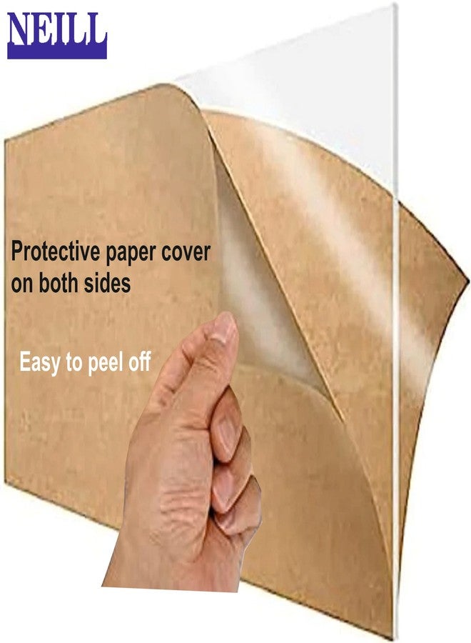NEILL® High Gloss Acrylic Square Sheet 3mm Transparent (Pack of 1pcs) Use for Glass Painting, DIY Projects, Educational Projects Size:- (3mm, 12x12,) Transparent - Image 5